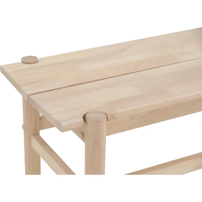 Claire Bench 1.4m - 5 - Light wood table, minimalist design, natural finish, simple structure, sturdy legs, rectangular top