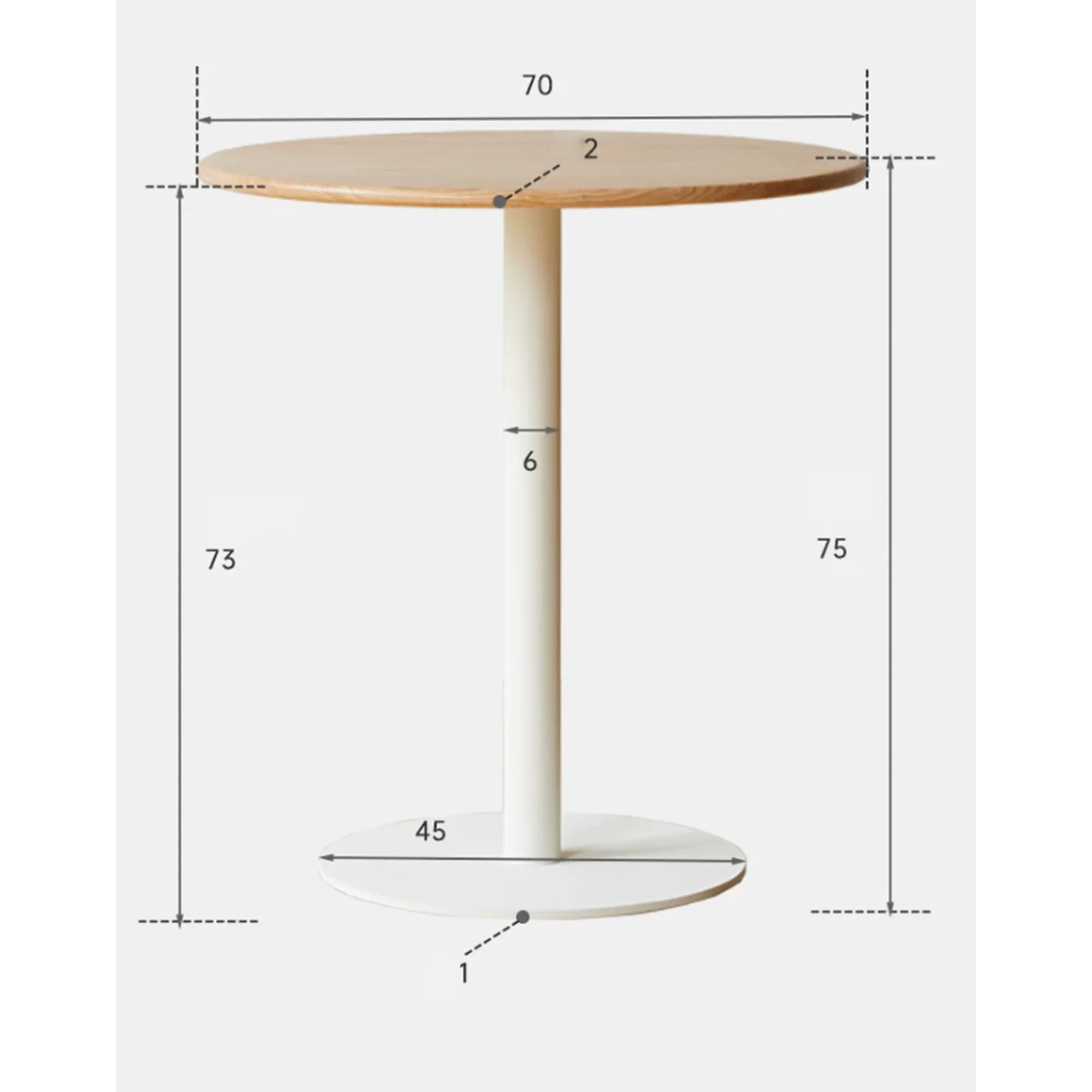 Noon Round Dining Table 0.7m - 15