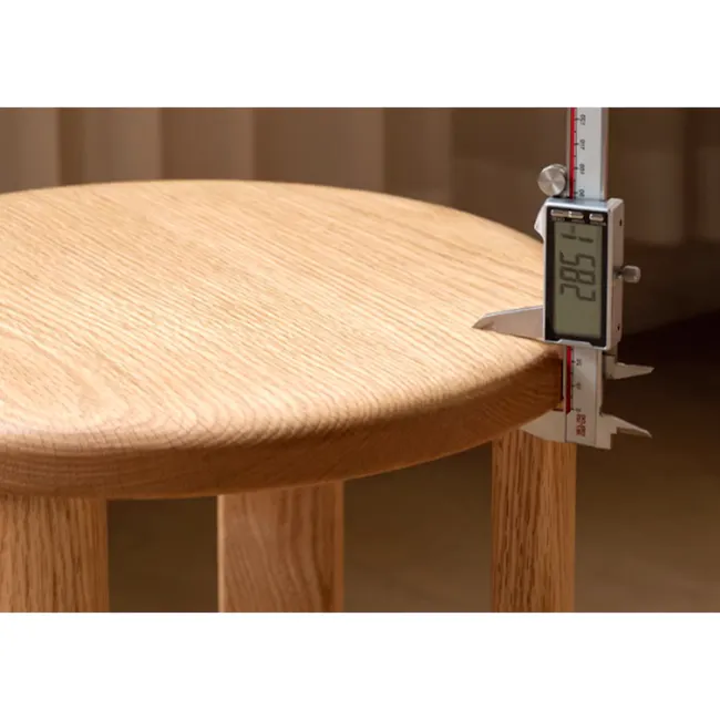 Coree Stackable Stool Set / Side Table - Oak - 5 - Wooden stool, digital scale, wood grain, wooden surface, round stool