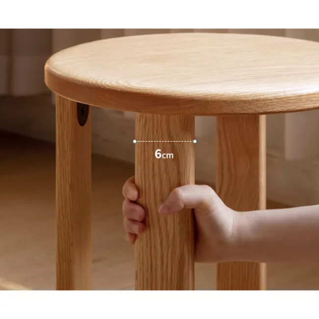 Coree Stackable Stool Set / Side Table - Oak - 13 - Wooden round table, child-friendly design, sturdy legs, natural wood