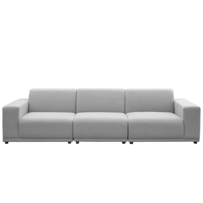 Milan 4 Seater Sofa - Slate (Fabric) - 21 - Modern gray sectional sofa, minimalist design, clean lines, comfortable seating
