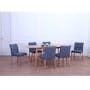 Harold Extendable Dining Table 1.2m-1.5m in Natural with 4 Kate Dining Chairs in River Grey - 9