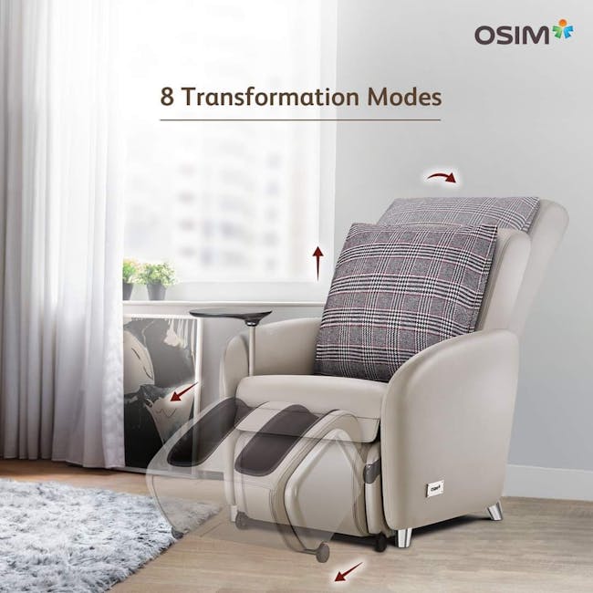OSIM uDiva 3 Transformer Massage Sofa - Brown (Tartan Cushion Cover) - 3