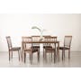 Charmant Dining Table 1.4m in Walnut with Miranda Bench 1m and 2 Miranda Chairs in Onyx Grey - 4