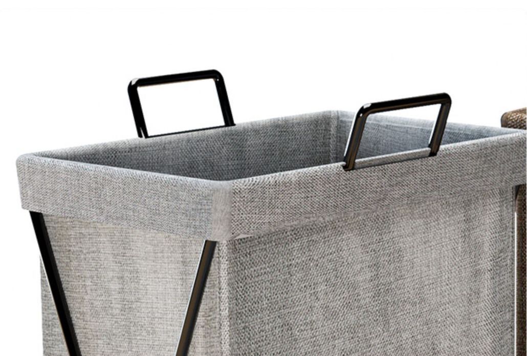 Cesta Bucato Anton Keeeper 30,5L Grigio - Comoda Da Trasportare E Impilabile