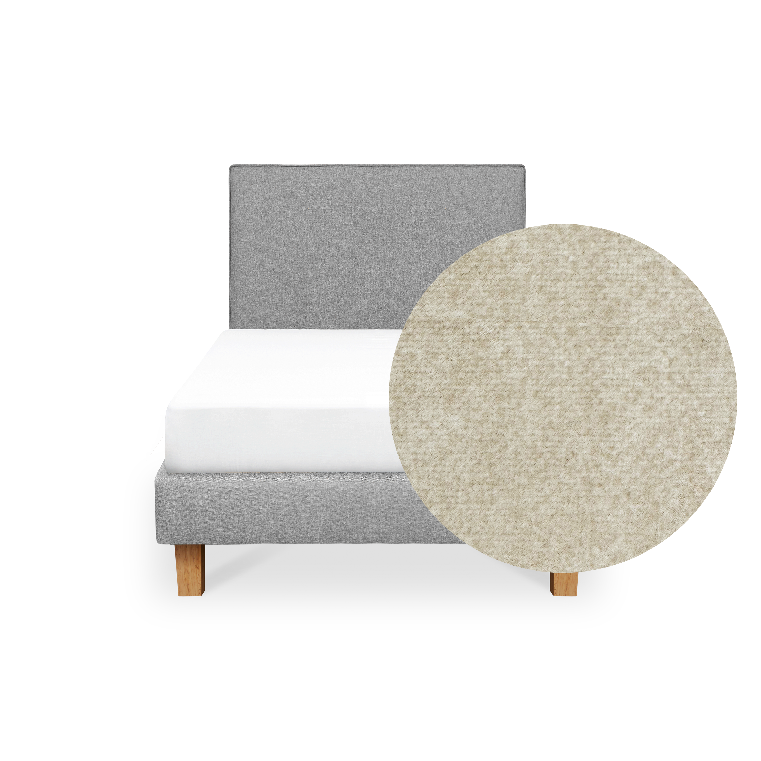 ESSENTIALS Super Single Headboard Divan Bed - Latte (Pet Friendly)