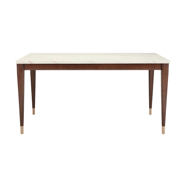 Persis Marble Dining Table 1.5m - White, Walnut - 2