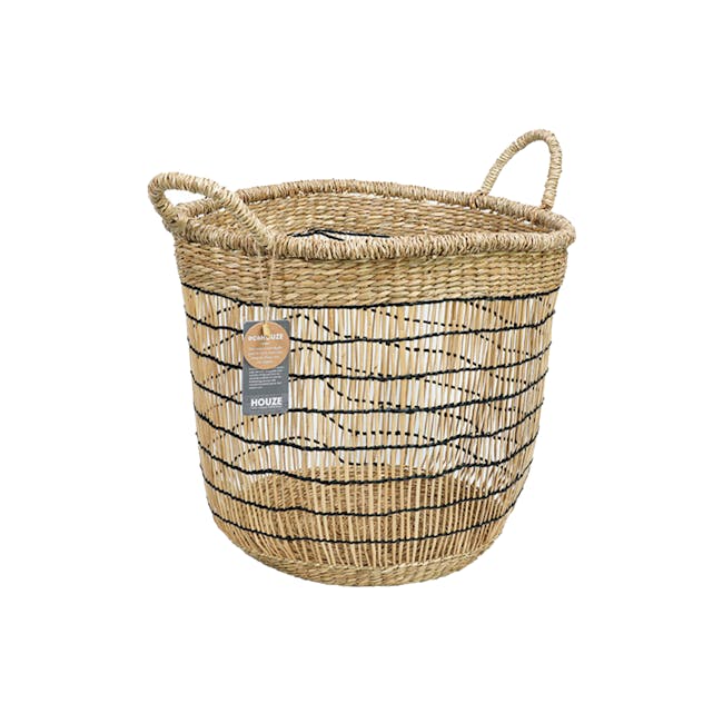ecoHOUZE Seagrass Tall Woven Basket With Handles - 0