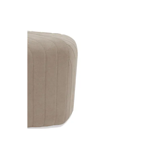 Caceda Ottoman - Cream (2 Sizes) - 5 - Cream-colored, ribbed, modern, textured, cushioned, ergonomic, cozy, stylish