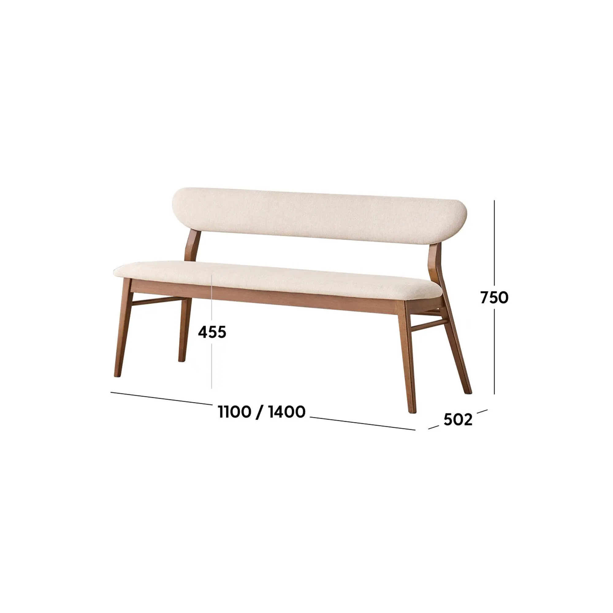 Ardin Dining Bench 1.1m - Natural - 18