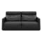 Renzo 3 Seater Sofa with Adjustable Headrest - Black (Faux Leather)
