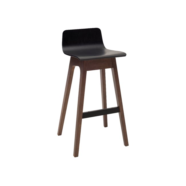 Ava Low Back Bar Chair - Black Ash Veneer, Walnut - 0