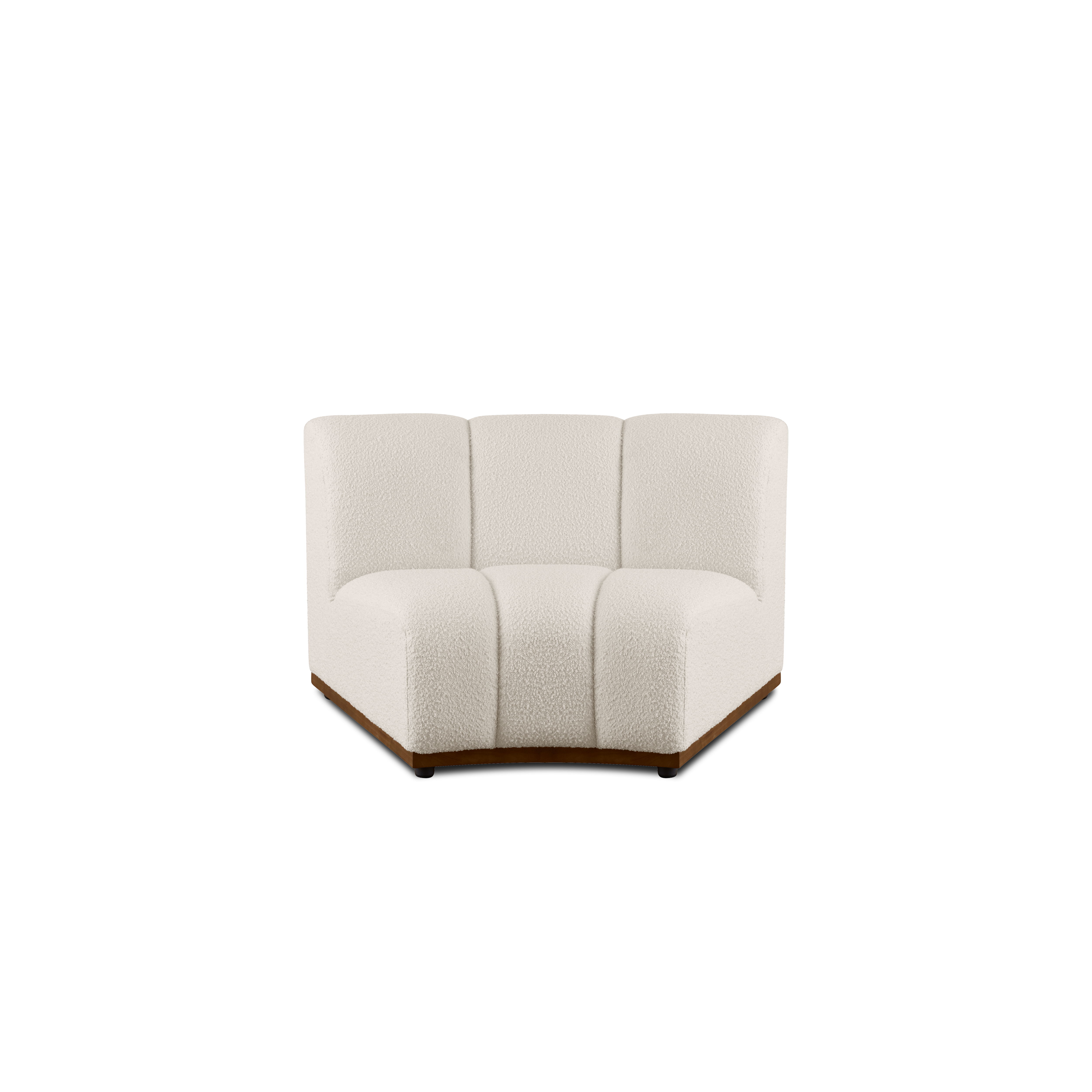 Cosmo Corner Sofa - Walnut, White Boucle (Eco Clean Fabric)
