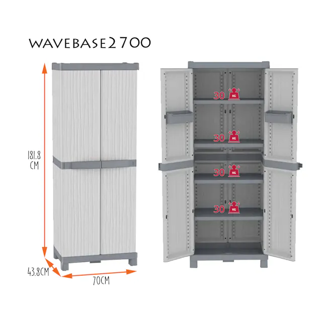 Terry WaveBase2700 Storage Cabinet - 7 - WAVEBASE 2700, 8 cm height, 8 cm width, 70 cm depth, 30 kg capacity, 30 kg weight