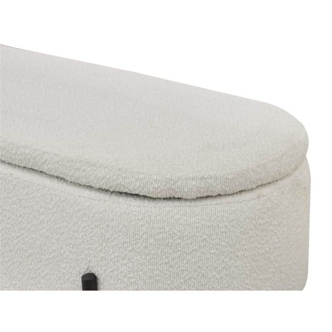 Hilary Storage Bench 0.9m - White Boucle - 5