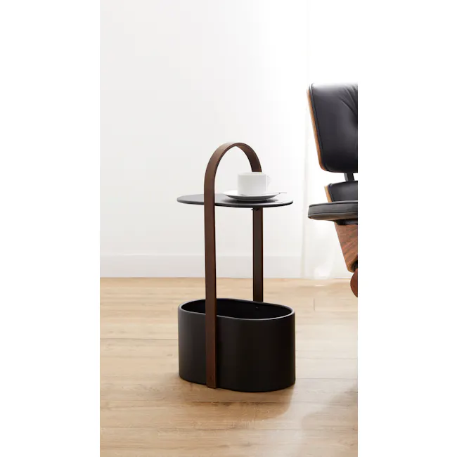 Bellwood Side Table with Storage - Black, Walnut - 6 - modern coffee table, minimalist design, black and wood finish, sleek