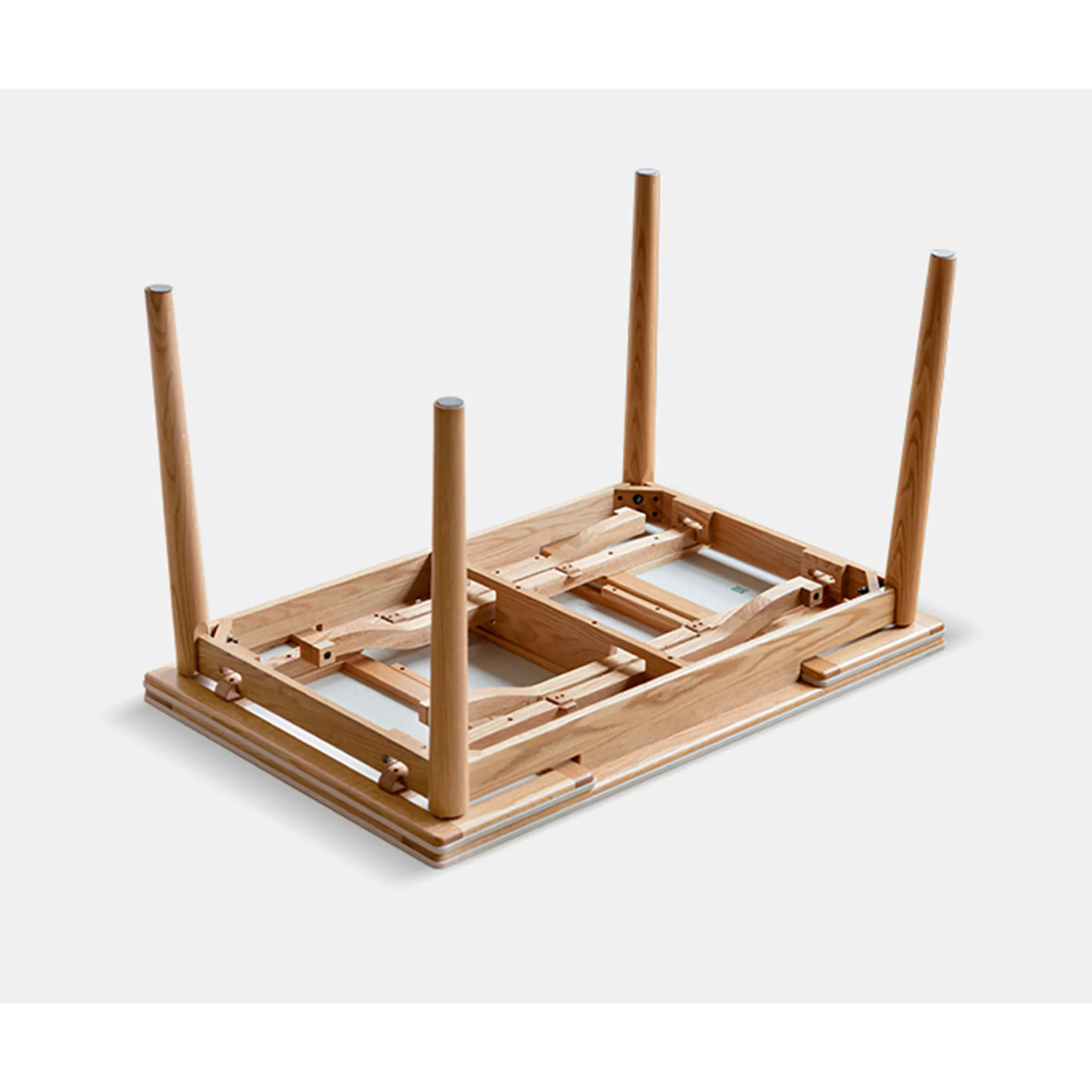 Fidela Extendable Dining Table 1.25-1.95m (Sintered Stone) - 14 - Wooden frame, minimalist design, natural wood finish