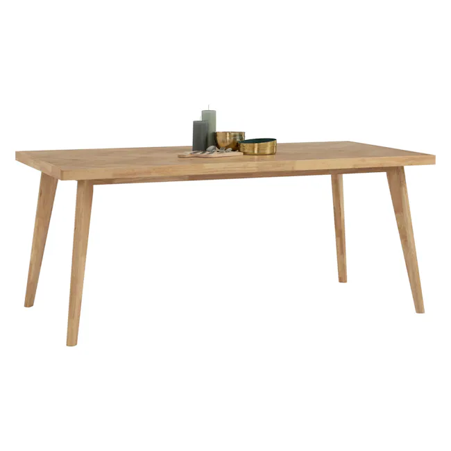 Lowell Dining Table 1.8m - 9 - Wooden dining table, minimalist design, light wood finish, simple structure, rectangular top