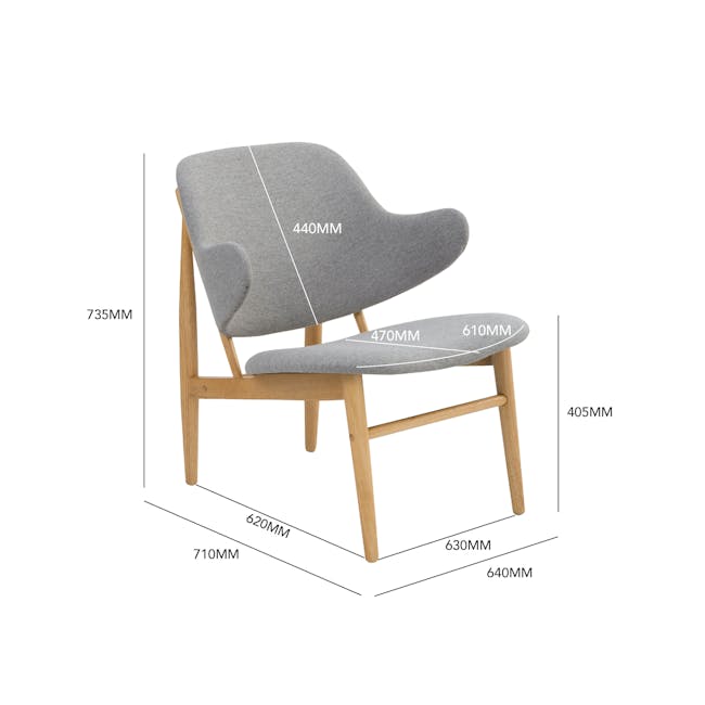 Vezel Lounge Chair - Walnut, Nile Green (Fabric) - 8