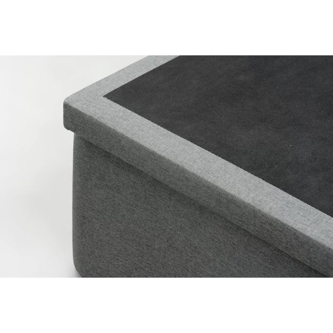 ESSENTIALS Single Headboard Storage Bed - Grey (Fabric) - 1