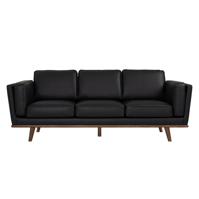 Carter 3 Seater Sofa in Espresso with Bianca Lounge Chair in Navy (Velvet) - 1