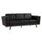 Carter 3 Seater Sofa in Espresso with Bianca Lounge Chair in Navy (Velvet) - 2
