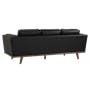 Carter 3 Seater Sofa in Espresso with Bianca Lounge Chair in Navy (Velvet) - 3