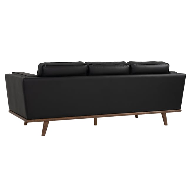 Carter 3 Seater Sofa in Espresso with Bianca Lounge Chair in Navy (Velvet) - 3
