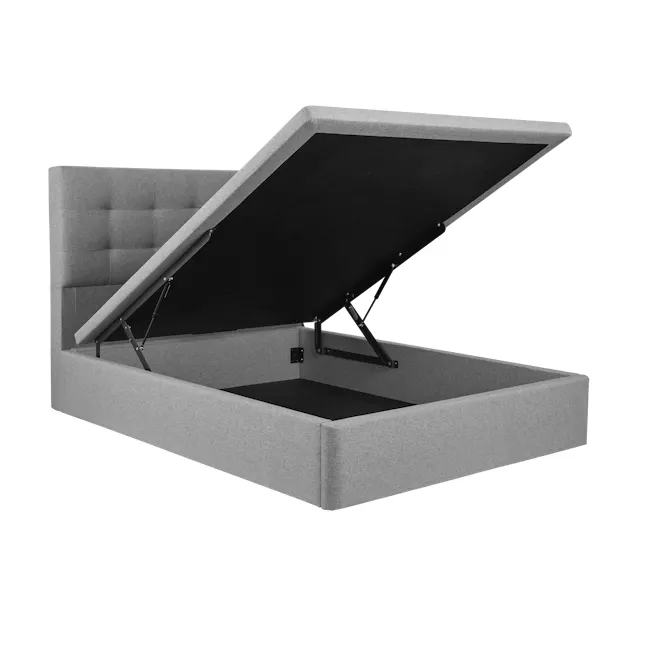 ESSENTIALS King Headboard Storage Bed - Forest (Eco Clean Fabric) - 8 - Modern storage bed frame, minimalist design