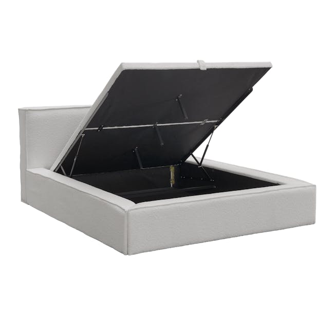 Maine Storage King Bed - Light Grey Boucle - 9