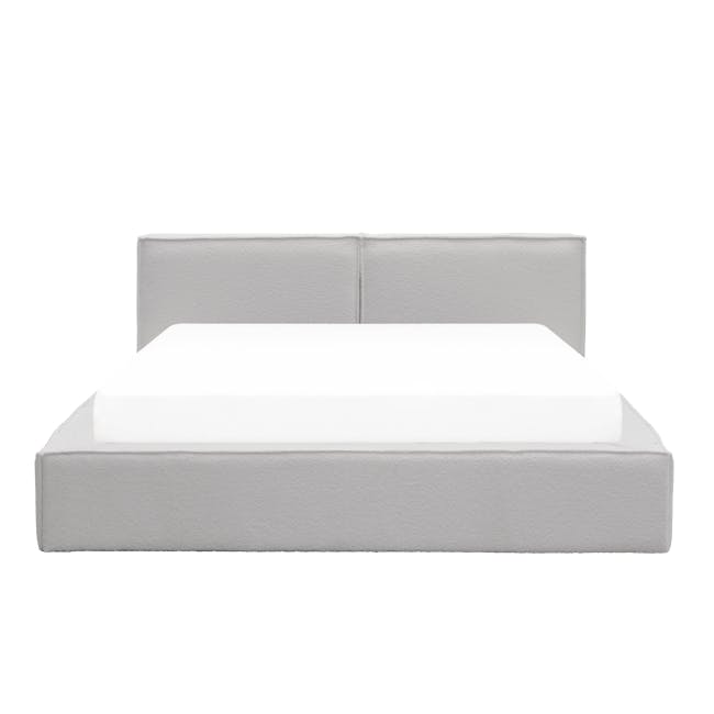 Maine Storage King Bed - Light Grey Boucle - 1
