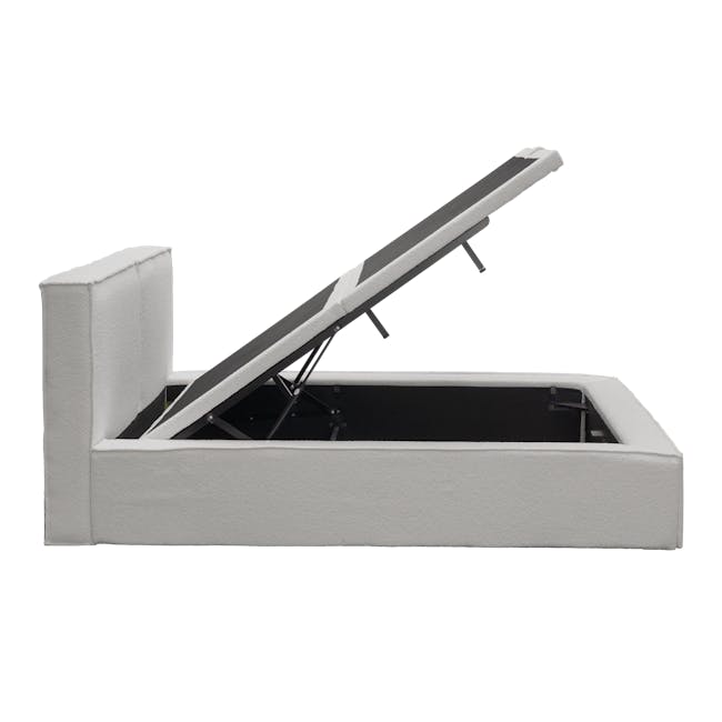 Maine Storage King Bed - Light Grey Boucle - 11