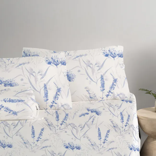 Robinsons Cool Bamboo Printed Fitted Sheet Set - Misty Bloom (4 Sizes) - 1