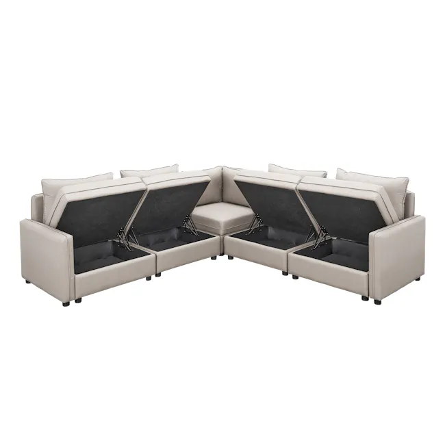 Cameron Large Corner Storage Sofa - Grey (Pet Friendly) - 5 - Luxurious lounge chairs, modern design, split seating