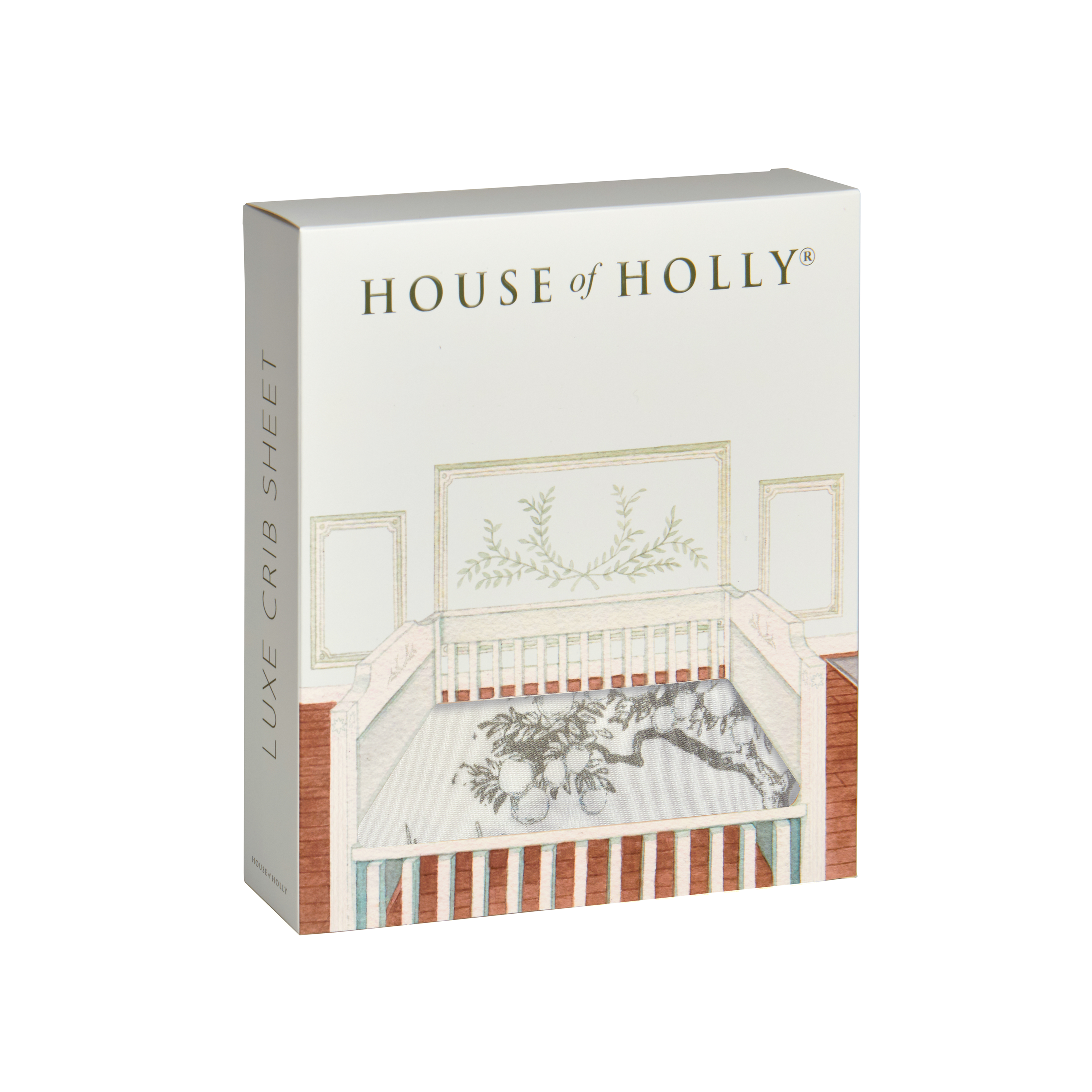 House of Holly Bamboo Crib Sheet - Garden Toile (Silver)