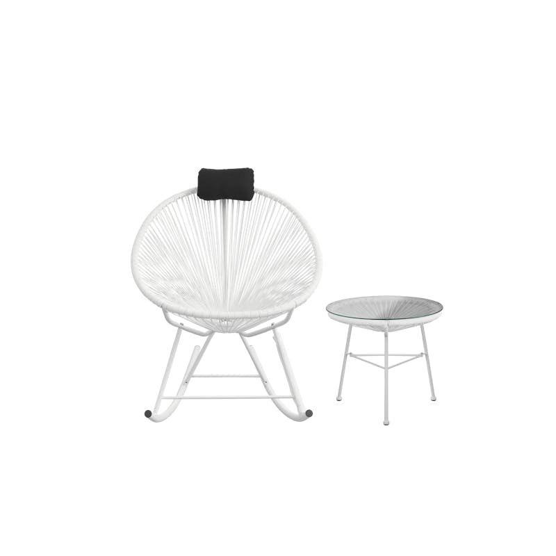 Acapulco Rocking Chair with Side Table White Acapulco by HipVan