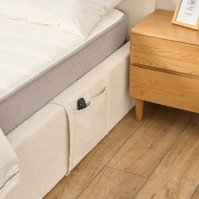 Aeva Queen Adjustable Bed - Grey Boucle - 5