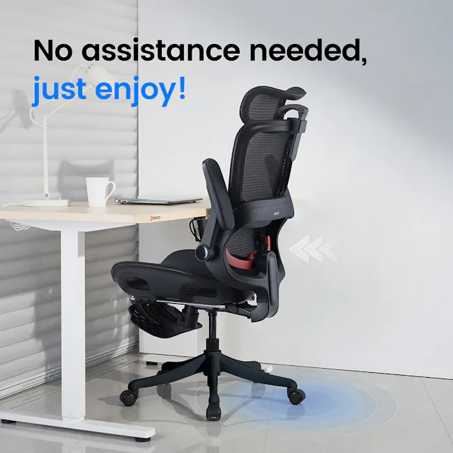 Sihoo B100 Pro Ergonomic Chair With Leg Rest - White/Grey - 12
