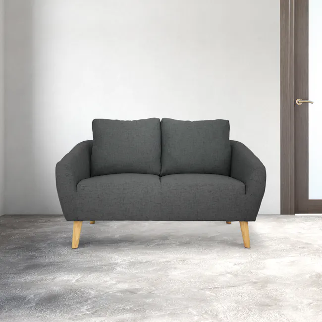 Hana 2 Seater Sofa with Hana Armchair - Charcoal - 11