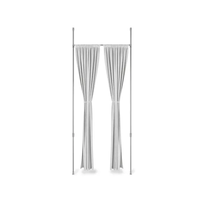 Anywhere Curtain Rod - Nickel - 1 - curtain, drapes, vertical, pleated, elegant, soft, light, neutral, elegant drapery