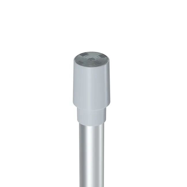 Anywhere Curtain Rod - Nickel - 12 - Silver cylindrical device, sleek design, matte finish, cylindrical shape, metallic