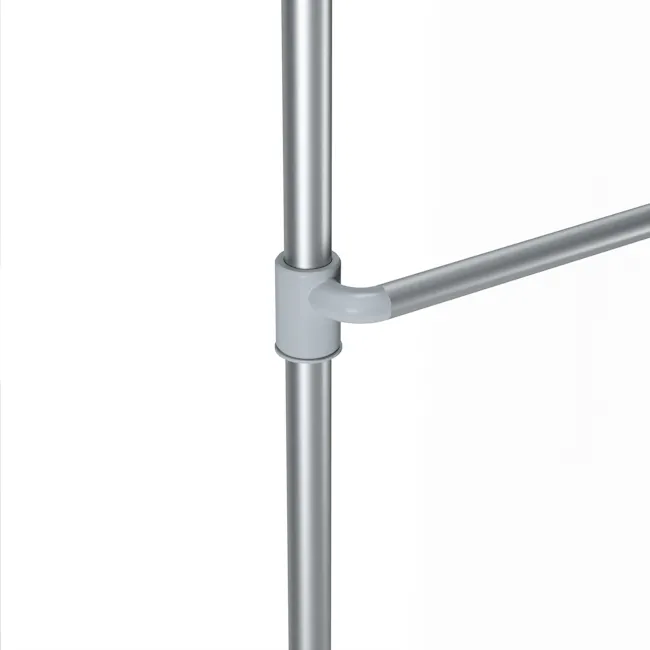 Anywhere Curtain Rod - Nickel - 9 - Metallic pipe, cylindrical structure, horizontal support, sleek design, industrial