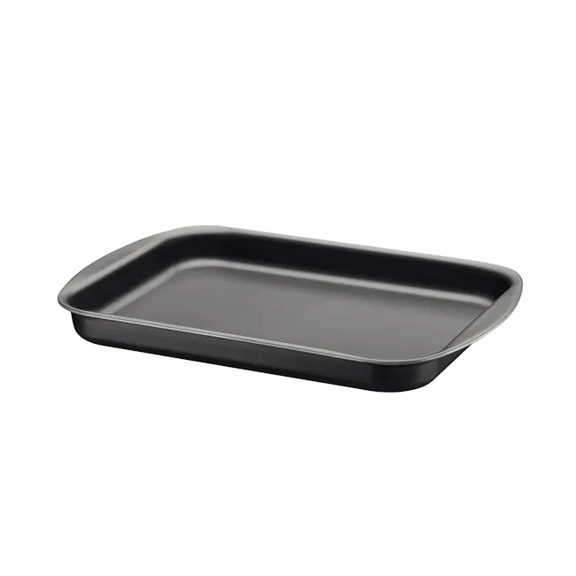 Tramontina Brasil 28cm Flat Roasting Pan - Black - 1 - Sleek, modern black rectangular baking pan, High-quality, matte black