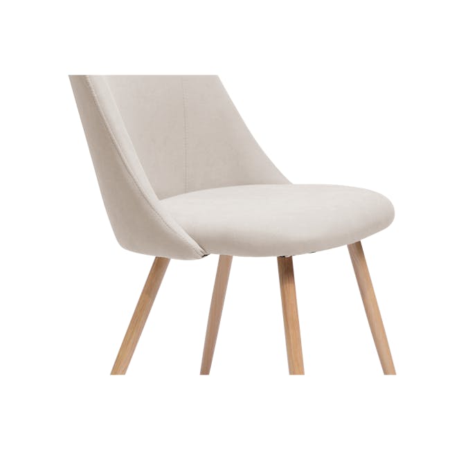 Lana Dining Chair - Oak, Wheat Beige (Fabric) - 3