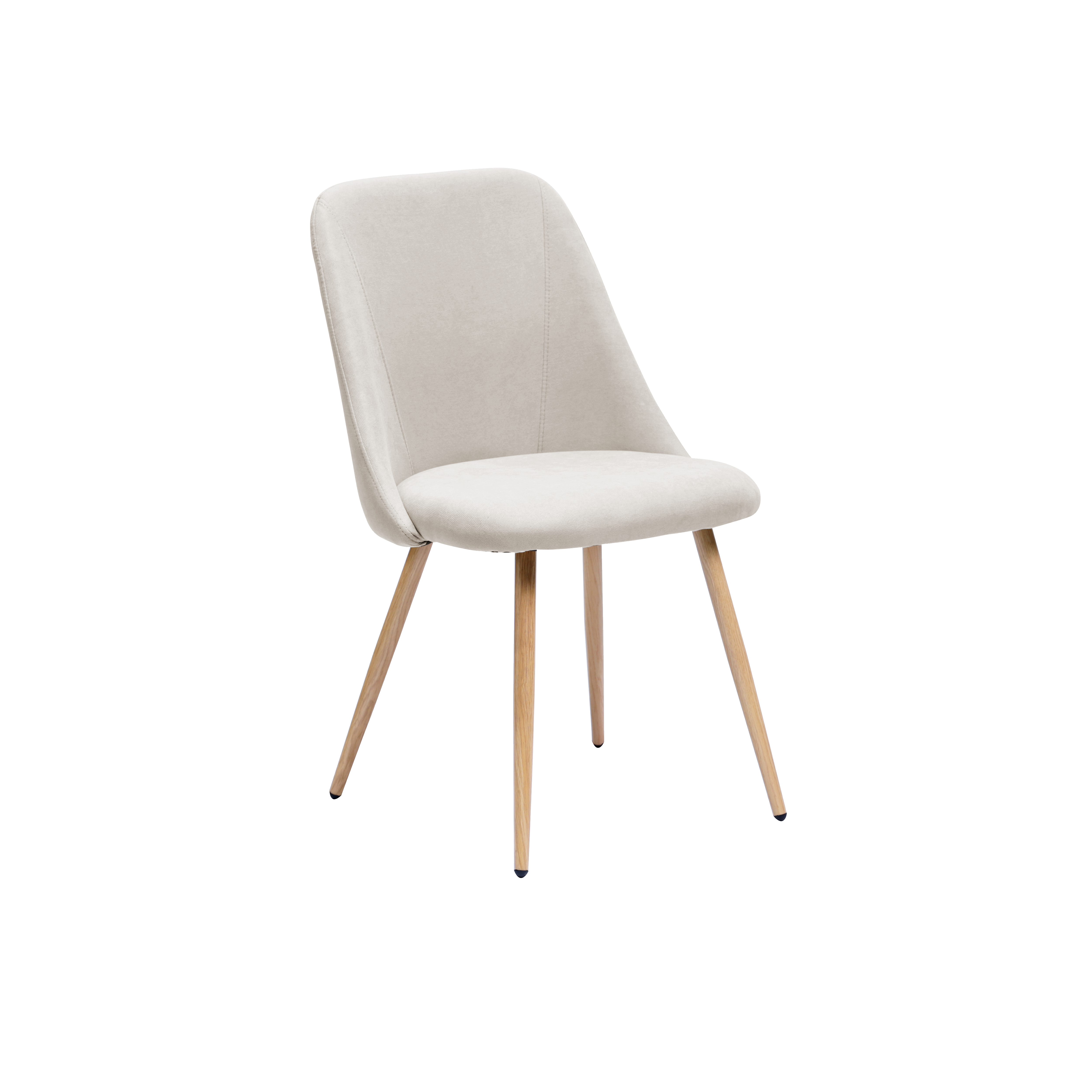 Lana Dining Chair Oak, Wheat Beige (Fabric), Dining Chairs by HipVan