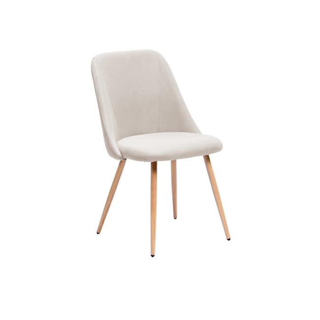 Lana Dining Chair - Oak, Wheat Beige (Fabric) - 0