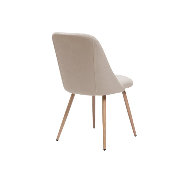 Irma Extendable Table 1.6-2m with 4 Lana Dining Chairs in Pale Grey and Wheat Beige - 14