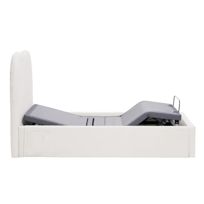 Lyra Super Single Adjustable Bed - White Boucle - 29