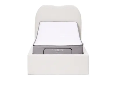 Lyra Super Single Adjustable Bed - White Boucle