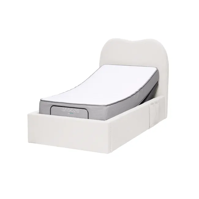 Lyra Super Single Adjustable Bed - White Boucle - 5